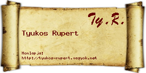 Tyukos Rupert névjegykártya